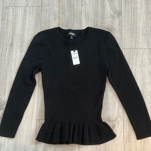 Express Elegant Black Peplum Sweater